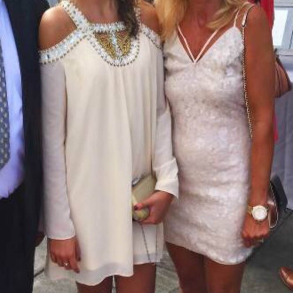 English rose bling off the shoulder dress